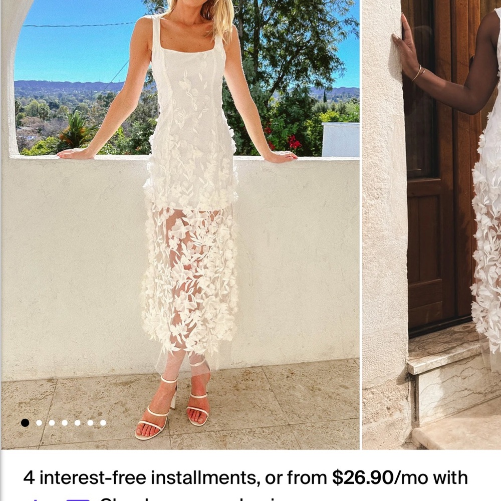 Elegant White Floral Dress